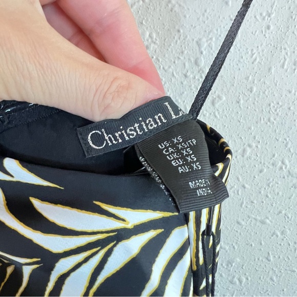 Christian Lacroix Botanical Print Keyhole Satin Mini Cocktail Dress Sz XS NWT - Picture 13 of 16